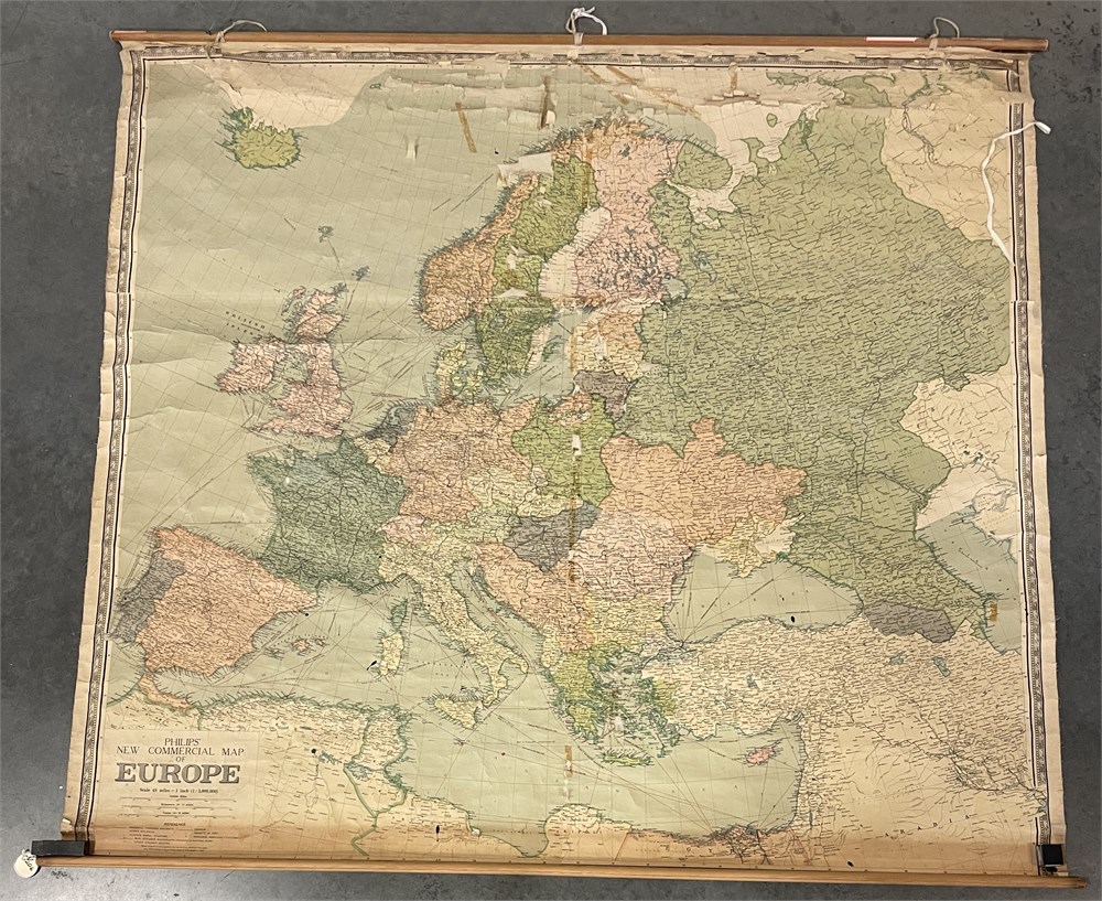 UW SWAP Online Auction - Vintage Wall Map of Europe (W)