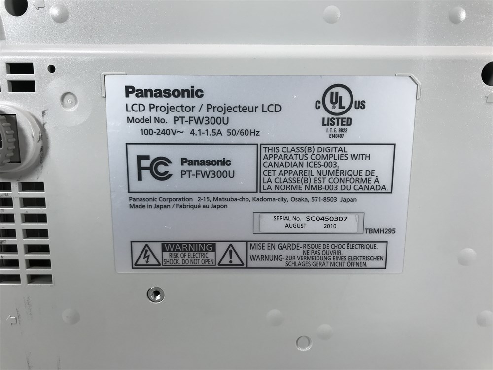 Panasonic Projector Control UW SWAP Online Auction - LCD Projector (B12)